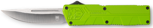 Cobratec Knives ZBGCTLWDNS Lightweight Knife 3.25" D2 Steel Blade Zombie Green Aluminum Handle