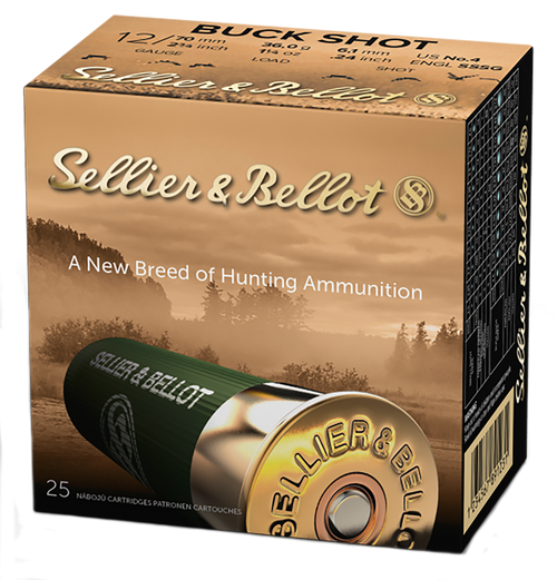 Sellier & Bellot SB12BSB 12 Gauge 2.75" 4 Buckshot 25 Rounds