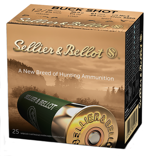 Sellier & Bellot SB12BSB 12 Gauge 2.75" 4 Buckshot 25 Rounds