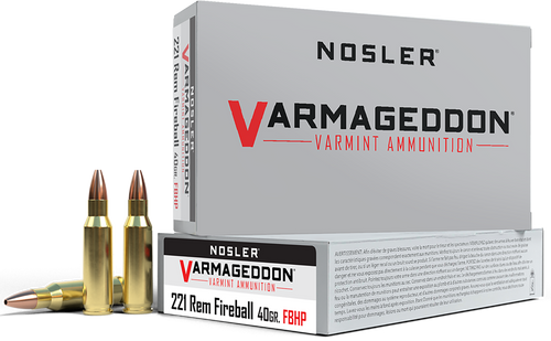 Nosler Varmageddon 221 Remington Fireball Ammo 40 Grain Nosler Varmageddon Jacketed Hollow Point Box of 20