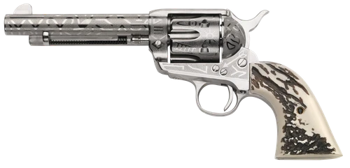 Taylor's & Company 1873 Cattlebrand Engraved Handgun .45 Colt 6rd Capacity 5.5" Barrel Silver
