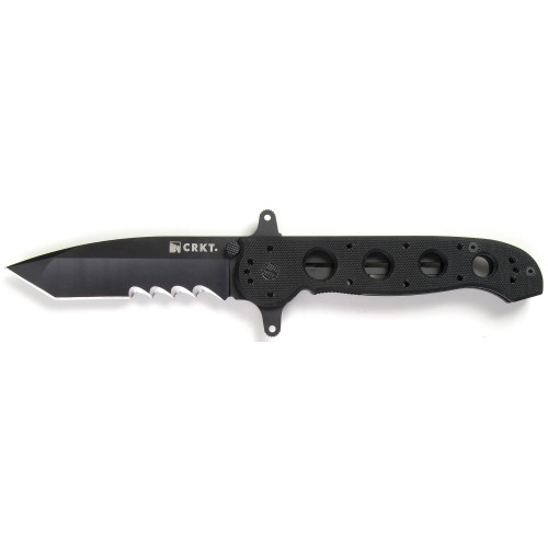 CRKT M16 - 14SFG Pocket Knife 3.5" Partially Serrated Tanto Point 8Cr13MoV Titanium Nitride Blade G-10 Handle Black