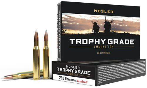 Nosler Trophy Grade 280 Remington Ammo 140 Grain Nosler AccuBond Bonded Polymer Tip Box of 20