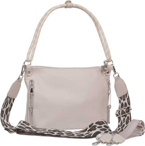 CONV HOBO/CROSSBODY WHITE/ZEB<BULLDOG CONCEALED CARRY PURSE