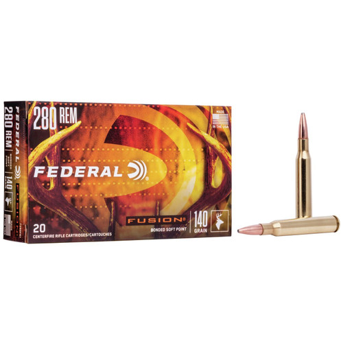 Federal Fusion 280 Remington Ammo 140 Grain Bonded Round Nose Box of 20