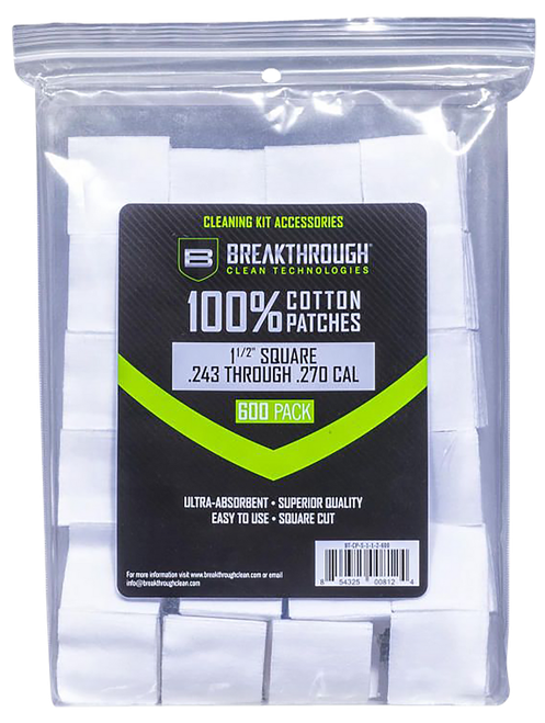 Breakthrough Clean Technologies Cotton Gun Cleaning Patches 600 Count
