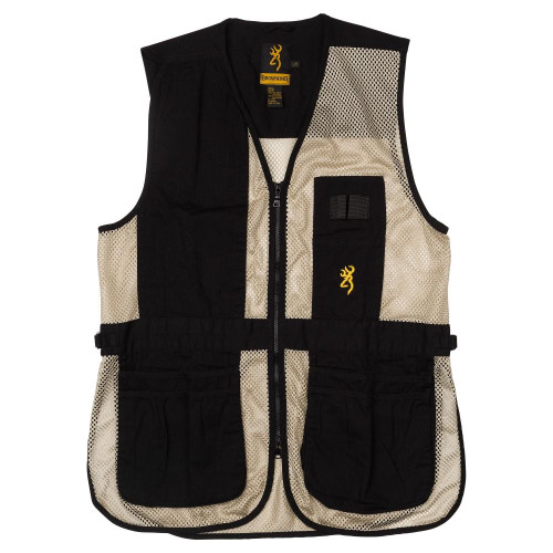 Browning Trapper Creek Mesh Shooting Vest Small Black Tan