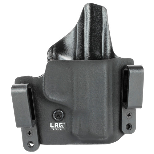 L.A.G. Tactical Defender IWB/OWB Holster Right Hand S&W M&P Shield 9mm, 40 S&W Kydex Black - Image 1