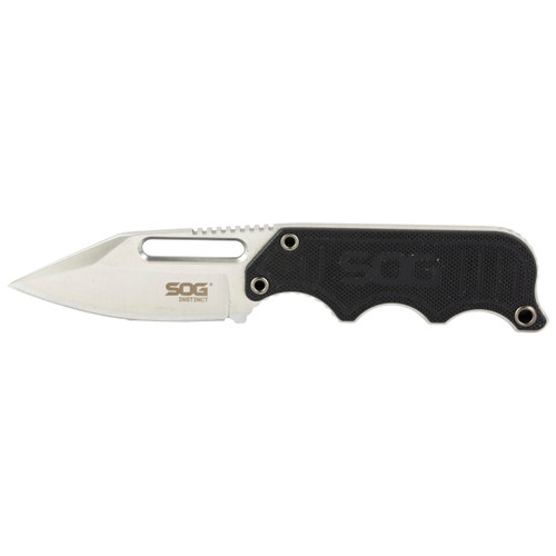 SOG Instinct Fixed Blade Knife 2.3" Clip Point 5Cr15MoV Satin Blade G-10 Handle Black