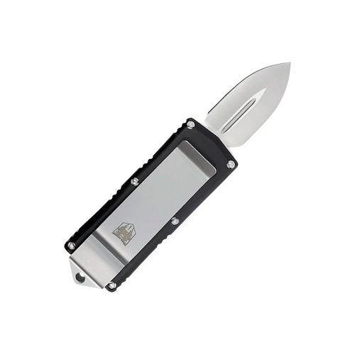 Cobratec Knives BLKOTFMC Money Clip 1.75" OTF Plain D2 Steel Blade Black Aluminum Handle