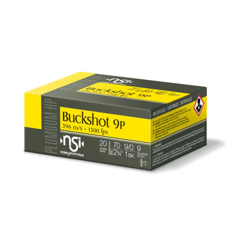 Eurosports Llc Noble Sport Plumbum Buckshot 20 Gauge Ammo 2-3/4" #1 9 Pellet 1300 fps Box of 10