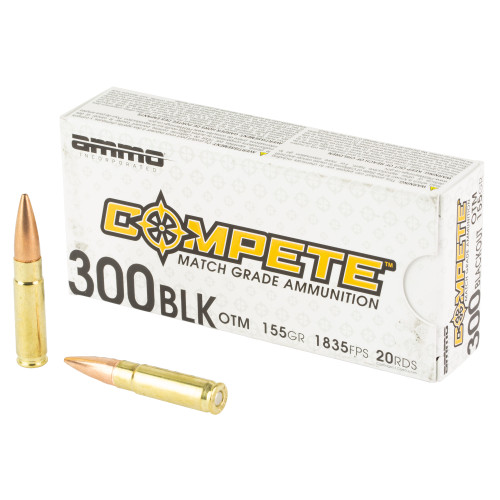 Ammo Inc. Compete 300 AAC Blackout (7.62x35mm) Ammo 155 Grain Open Tip Match Box of 20 - Image 1