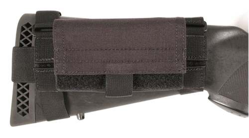 Blackhawk 52BS02BK Buttstock Shell Pouch Black Nylon 5-Round Shotgun Ambidextrous