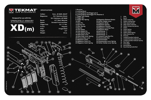 Tekmat Springfield XD(M) Pistol Armorer's Bench Mat 11x17 Inch