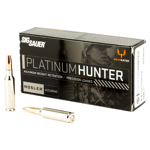 Sig Sauer Platinum Hunter 6.5 Creedmoor Ammo 140 Grain Nosler AccuBond Bonded Polymer Tip Box of 20 - Image 1