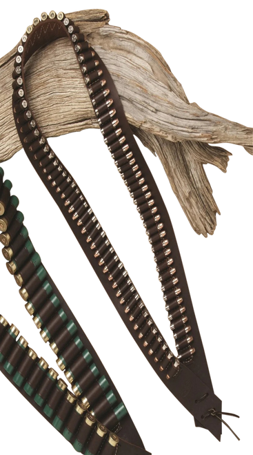 Hunter 745 Bandolero Pistol Cartridge Belt 45 Caliber 85 Loops Leather Antique Brown