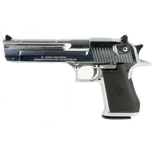 Magnum Research Desert Eagle Mark XIX 44 Remington Magnum Pistol 6" Barrel 8+1 Round Polished Chrome Slide Black Grip Polished Chrome Frame - Image 1