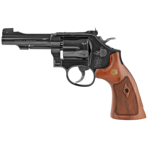 Smith & Wesson Model 48 22 WMR Revolver 4" Blued Barrel 6 Round Wood Grip