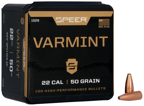 Speer Varmint Soft Point 22 Caliber (224 Diameter) Bullets 50 Grain Spitzer Box of 100