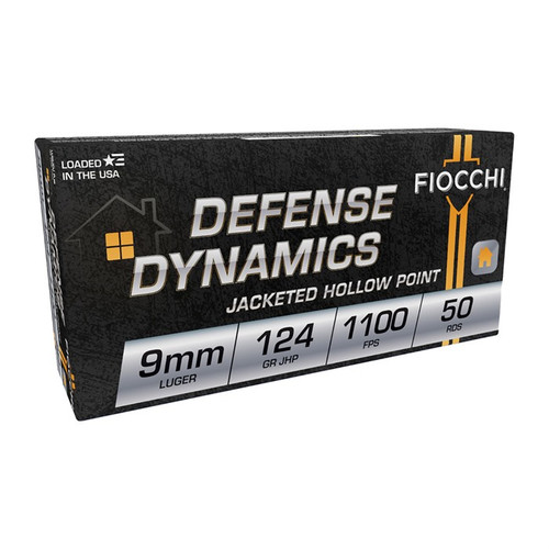 Fiocchi 9mm Luger Ammo 147 Grain Jacketed Hollow Point Box of 50