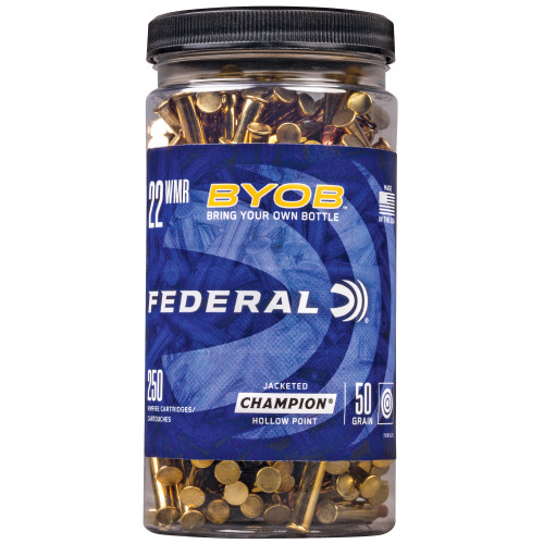 Federal BYOB 22 WMR Ammo 50 Grain JHP 250 Rounds