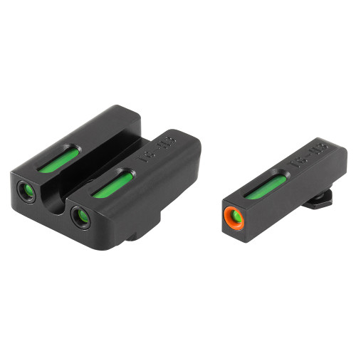 TRUGLO TFX Pro Sight Set for Glock 20, 21, 25, 29, 30, 31, 32, 37, 40, 41 Tritium / Fiber Optic Green with Orange Front Dot Outline