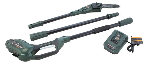 Hooyman Cordless 40V Lithium Pole Saw 10' Telescoping Saw Chain Driven Aluminum Handle Green and Black