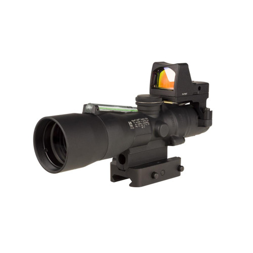Trijicon ACOG TA33 Compact Rifle Scope 3x 30mm Dual-Illuminated Green Horseshoe/Dot 5.56x45mm/62gr. Ballistic Reticle 3.25 MOA RMR Type 2 Red Dot Sight & Q-LOC Mount Matte Black