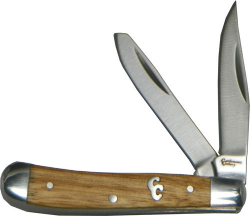 American Buffalo Knife & Tool Cattleman's Cutlery Brush Peanut 2-Blade Zebrawood Handle