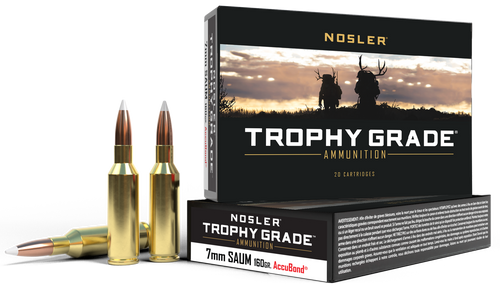 Nosler Trophy Grade 7mm Remington Short Action Ultra Magnum Ammo 160 Grain Nosler AccuBond Bonded Polymer Tip Box of 20