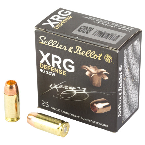 Sellier & Bellot XRG Defense 40 S&W Ammo 130 Grain Solid Hollow Point Lead Free Box of 25