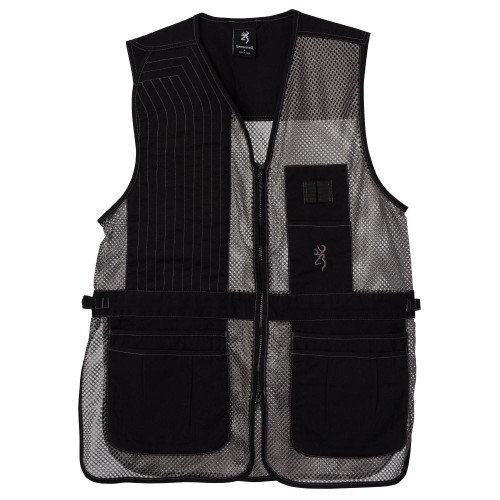 Browning Trapper Creek Men's Shooting Vest Right Hand Cotton/Polyester Black/Gray 2XL