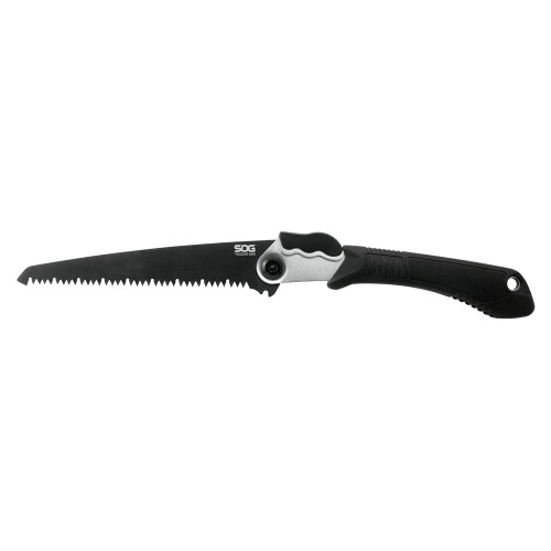 SOG Folding Camping Saw 8.25" Black Powder Coated Blade Soft Grip TRP Handle Black