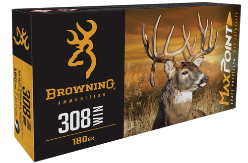 Browning Max Point 308 Winchester Ammo 168 Grain Polymer Tip Box of 20