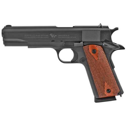 Cimarron Firearms 1911A1 Standard 45 ACP Pistol 5" Barrel 8+1 Round Parkerized Slide Walnut Grip Parkerized Frame