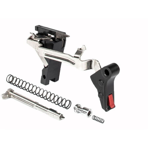 Zev Technologies Pro Flat Face Trigger Kit Glock G4 .40, Black/Red