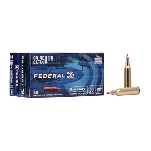Federal 22-250 Remington Ammo 55 Grain V-Max Box of 50