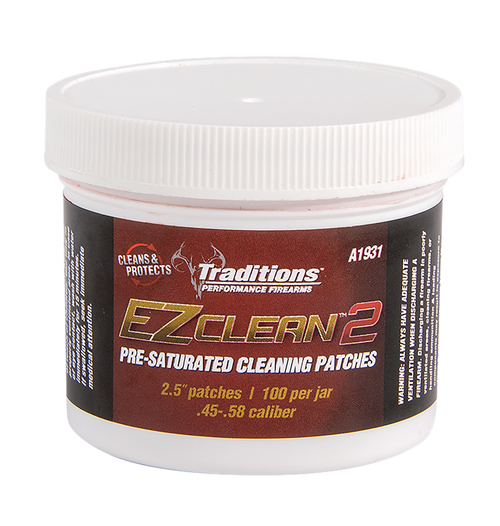 Traditions EZ Clean 2 Black Powder Cleaning Patches 2.5" 100PK