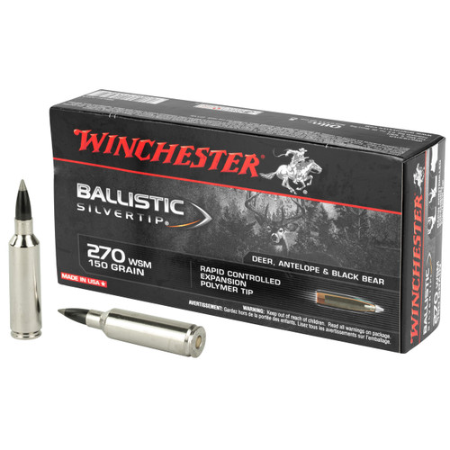 Winchester Ballistic Silvertip 270 WSM Ammo 150 Grain Polymer Tip Box of 20