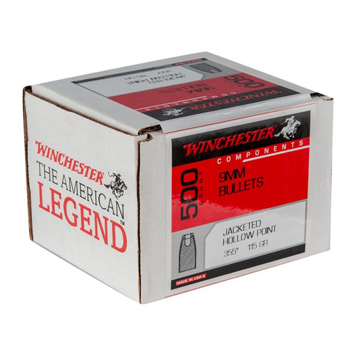 Winchester Bullets 9mm .355" 115gr JHP Notched 500/Box