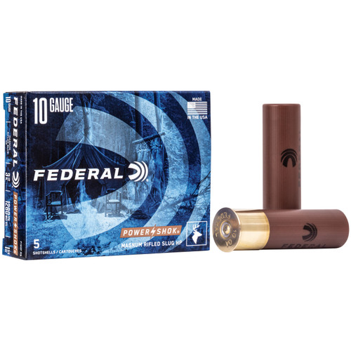 Federal PowerShok 10 Gauge 3-1/2 Inch Rifled Slug 5 Rounds