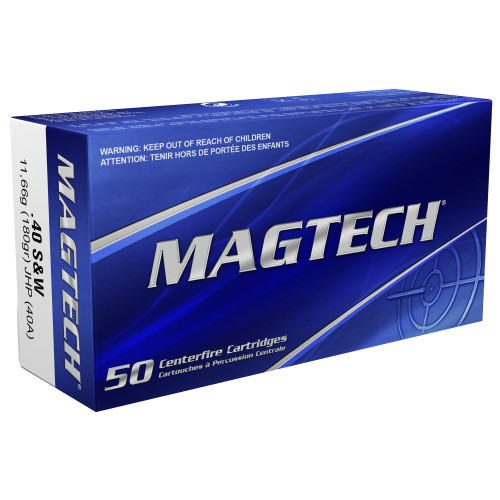 Magtech 40 S&W Ammo 180 Grain Jacketed Hollow Point Box of 50