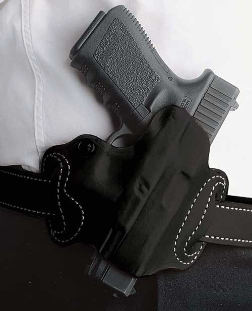 DeSantis Gunhide Mini Slide OWB Holster Left Hand Springfield Hellcat Leather Black