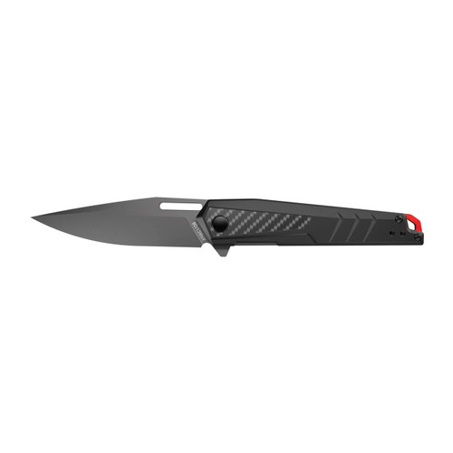 Real Avid Rav-5 Pocket Knife 3.4" Drop Point 8Cr13MoV Black Oxide Blade Aluminum and Carbon Fiber Handle Black
