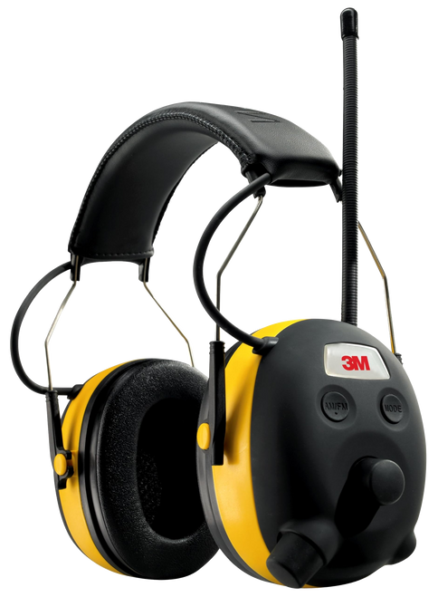 3M Peltor Worktunes Hearing Protector, 24 dB, Yellow/Black