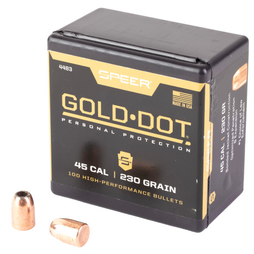 Speer Ammunition Bullets 45 ACP .451" 230gr Gold Dot HP 100/Box - Image 1 Speer Ammunition Bullets 45 ACP .451" 230gr Gold Dot HP 100/Box - Image 1