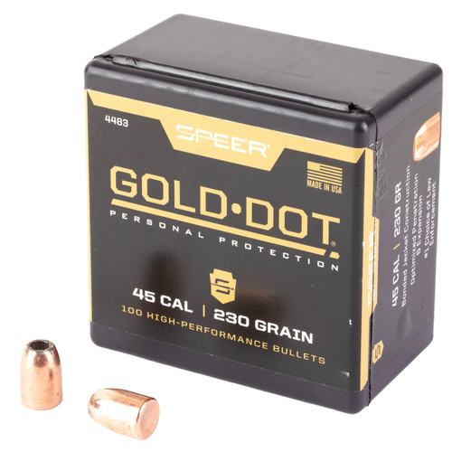 Speer Ammunition Bullets 45 ACP .451" 230gr Gold Dot HP 100/Box