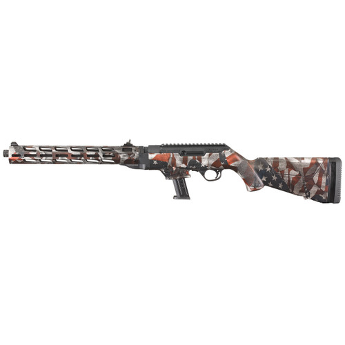 Ruger PC Carbine 9mm Luger Bolt Action Rifle 17rd Magazine 16.12" Barrel American Flag Camo Synthetic Stock