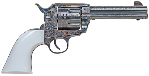 Traditions SAT73110BTM 1873 Frontier 45 Colt Revolver 4.75" Blued Barrel 6 Round White PVC Grip