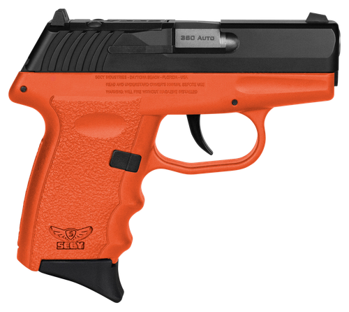 SCCY CPX-3 380 ACP Pistol 2.96" Barrel 10+1 Round Orange Polymer Grip Black Nitride Slide